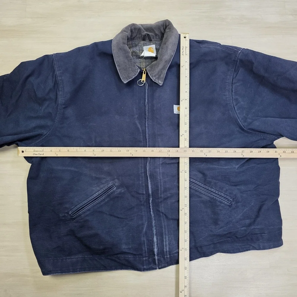 Carhartt Blanket Lined Detroit Jacket Navy Blue Fade J172 DNY Size 4XL‎